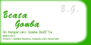 beata gomba business card